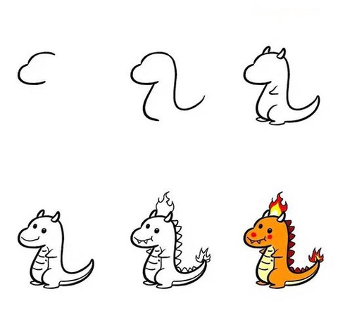 神奇宝贝怎么画小火龙[图2]